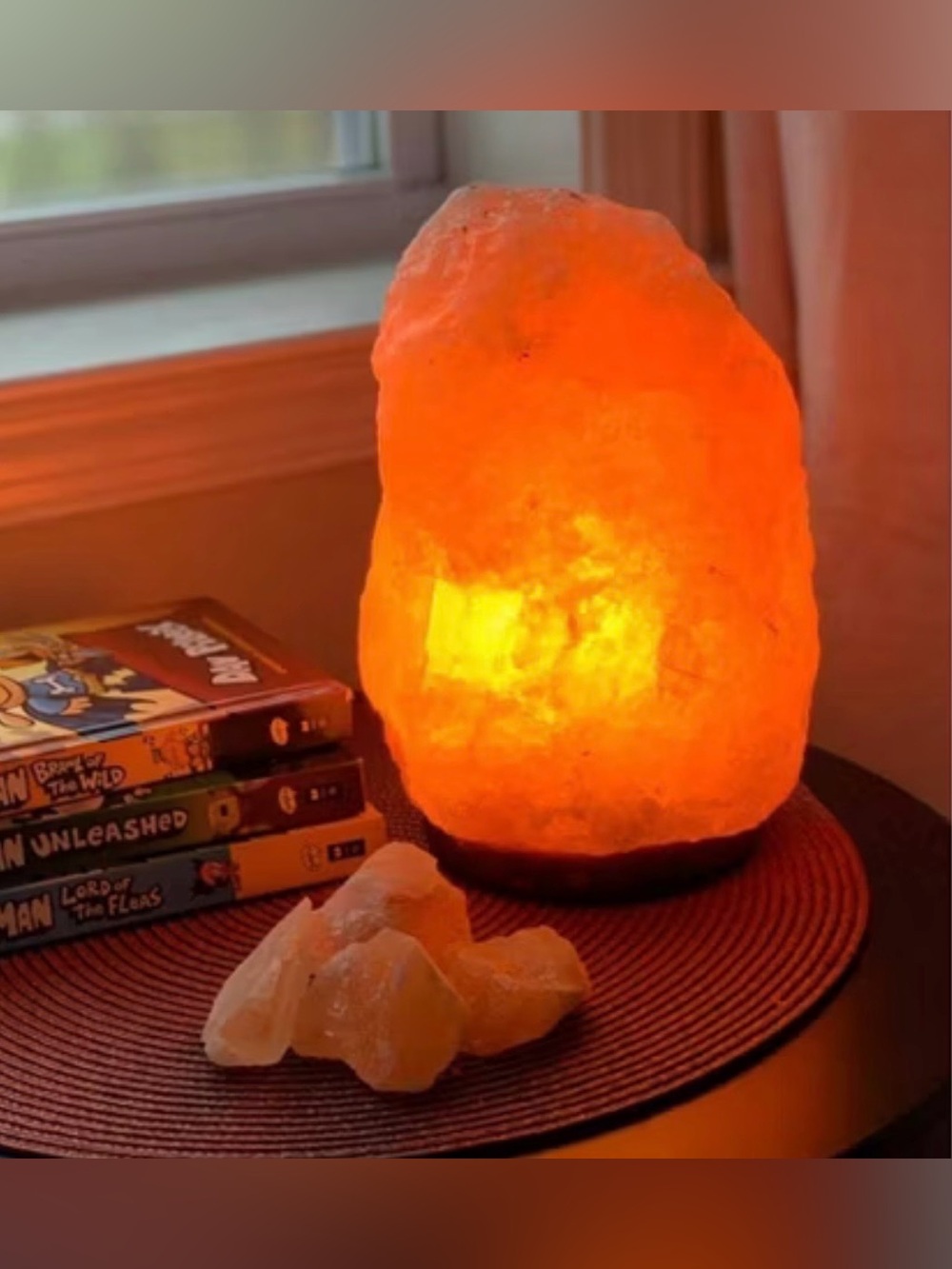 Warm Orange Himalayan Salt Lamp with Natural Glow